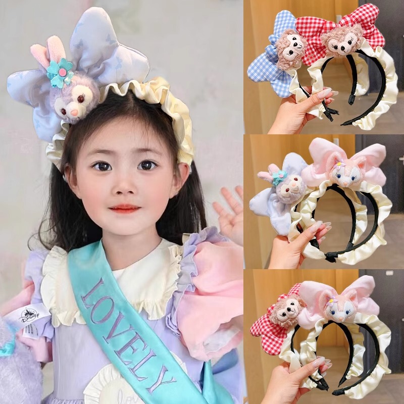 子供用ヘアバンドかわいいつば広漫画リボンヘアアクセサリー頭飾り 2025 新しい多用途かわいいスターデューヘッドバンド|undefined