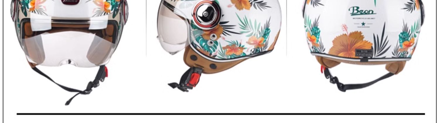 BEON Motorcycle Retro Helmet Men and Women Universal Electric Vehicle Half Helmet
