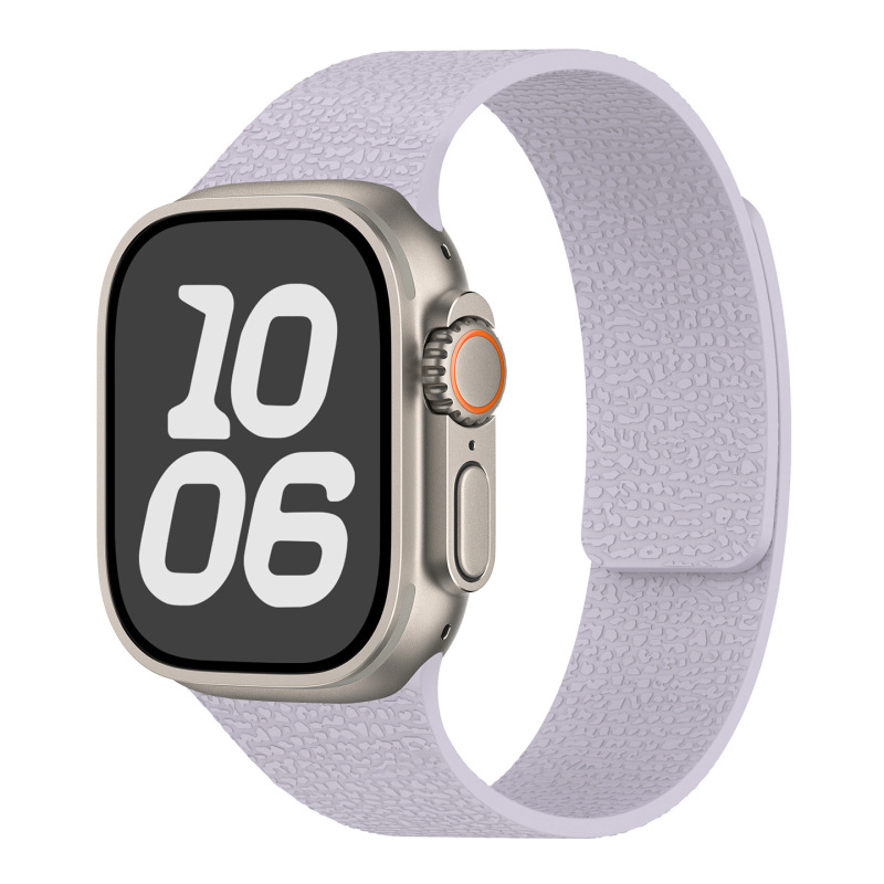 Apple Watch1-11世代/Ultra1-3/SE3に適しています。ライチ柄のソフト磁性シリコンストラップです。|undefined
