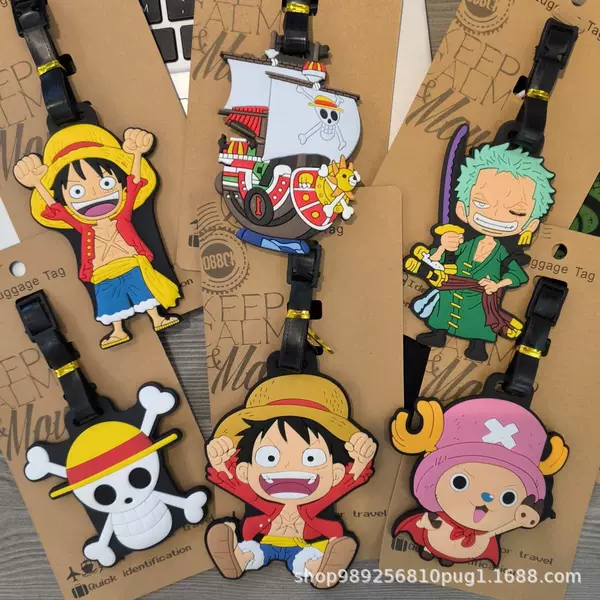One Piece Luffy Zoro Chopper Cartoon Cute Pvc Soft Rubber Airplane Luggage Tag Baggage Check-In Hanging Decoration
