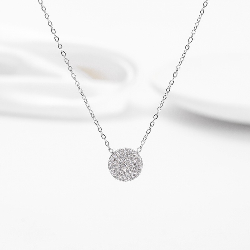 S 925純銀メッキ14k金星空円形ネックレス女性フランス軽豪華鎖骨鎖メーカー直販代理|undefined