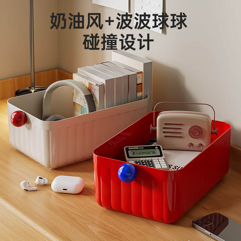 Caja de almacenamiento de dopamina Caja de escritorio Cesta de bocadillos Acrílico Papelería Cosméticos Cesta de almacenamiento