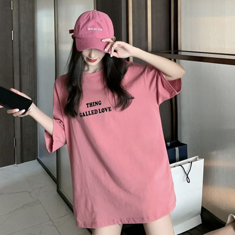 Camiseta de manga corta 2025, cuello redondo, top holgado para mujer, elegante, bonito, moderno, ropa sencilla, estilo veraniego, a la moda