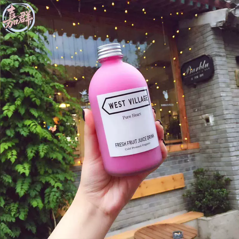 定制盐水瓶饮料瓶果酒瓶透明果汁咖啡冷泡茶奶茶玻璃瓶厂家批发