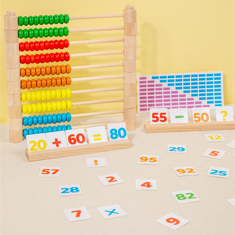 Rompecabezas de madera, estante de cálculo desmontable, iluminación aritmética para niños, ábaco ensamblado, ayudas didácticas, juguetes de 3-6 años al por mayor