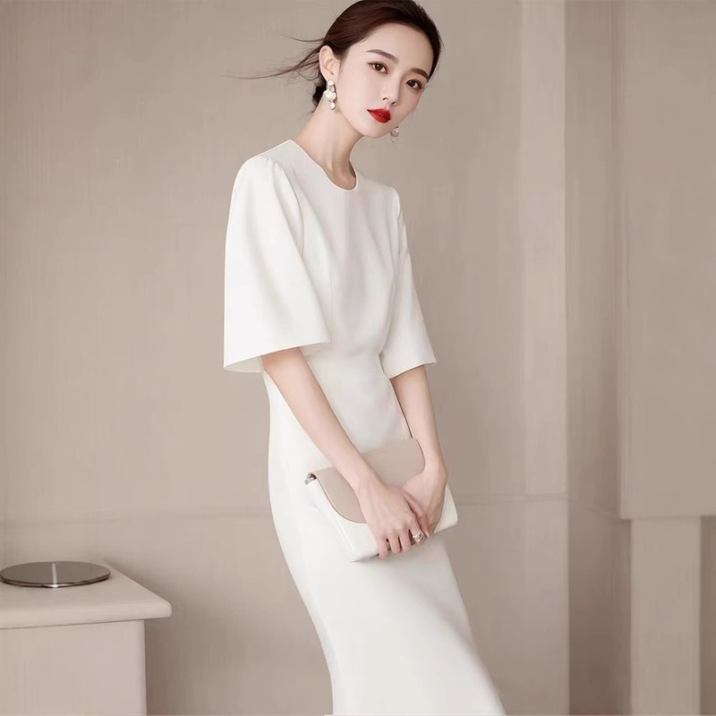 Spring New Style Elegant Lady Goddess Style Long Dress Light Luxury High-end High-class Super Nice White dress Spring New Style Elegant Lady Goddess Style Long Dress Light Luxury High-end High-class Super Nice White dress