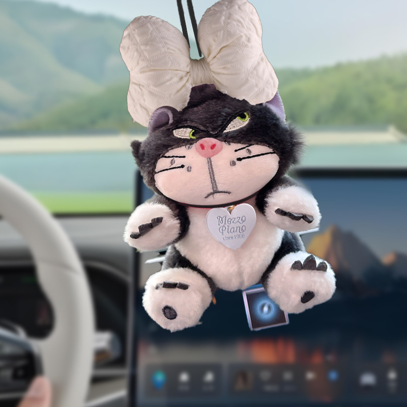 Lucifer gato colgante de coche colgante de coche espejo retrovisor creativo decoración muñeca muñeca decoración de coche adorno