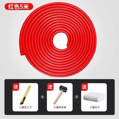 Qapı və bamper qoruyucu zolaqlar – Free Paste - red-5-m-for-4-car-doors-send-hammer-art-knife-cleaning-towel-2