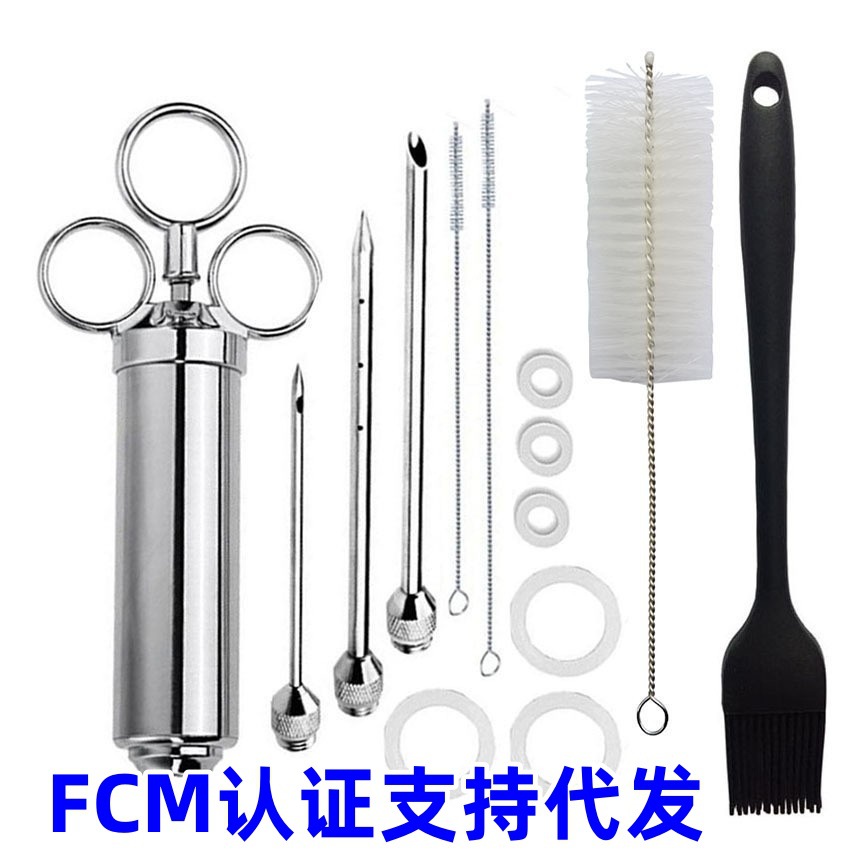 Jeringa de condimento de acero inoxidable autoproducida y autovendida Aguja de pavo Certificado por La FDA en stock Las herramientas de barbacoa se lanzarán el mismo día