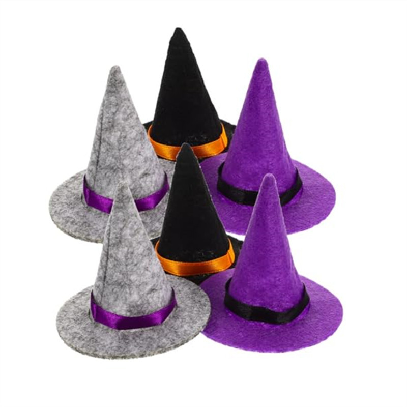 Halloween Felt Mini Witch Hat Party Decoration Props Mini Witch Hat Dwarf Hat