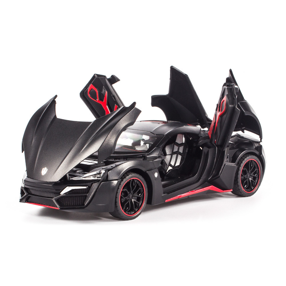 Aleación de coche 1:24 Laiken Super running modelo de coche tire hacia atrás con sonido y luz niño modelo de coche de juguete colección de decoración