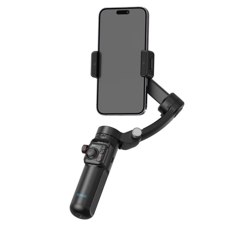 3‑Axis Gimbal Tokqi M02, AI Face‑Tracking Mobile Stabilizer, Foldable Handheld Tripod