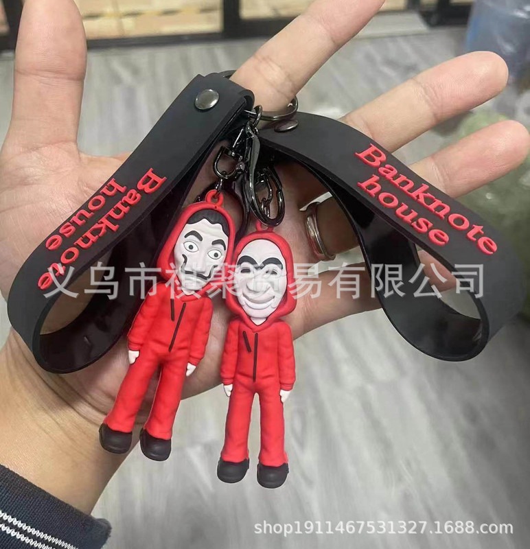 Cross-border Korean Paper Sand House Pendant Cosly Halloween Funny Key Pendant Key Backpack Silicone Hanging Chain