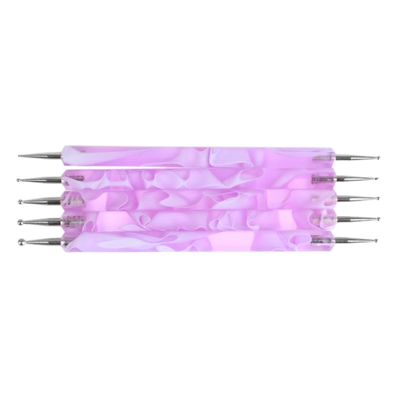Cross-Border Wearable Manicure Pen Blue Wave Rod Acrylic Double-Head Dot Needle Set Dot Pen Factory Wholesale