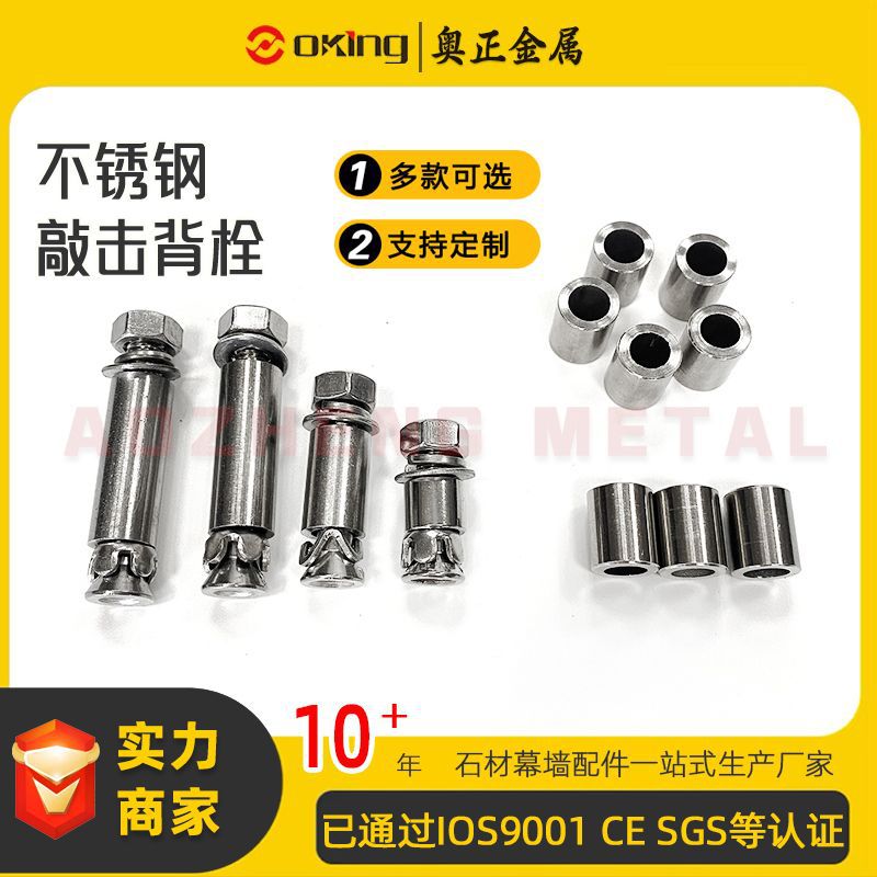 江苏奥正 厂家直销316不锈钢背栓 8*60敲击式背栓 规格齐全现货供