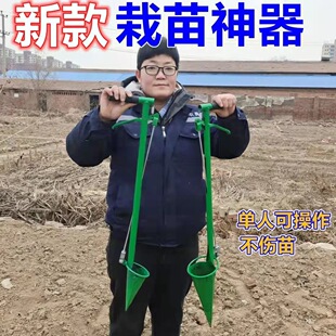 Tobacco seedling planting device seedling planting artifact non-bending seedling setting device single-hand seedling planting substrate seedling planting