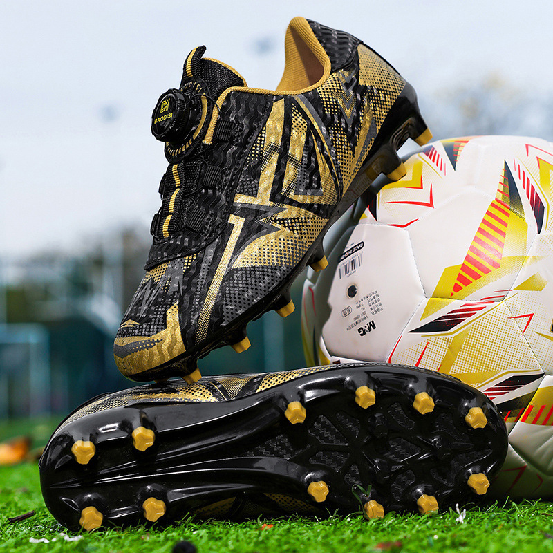Zapatillas de Fútbol con Cierre Giratorio para Niños de Cuero Artificial Ligeras