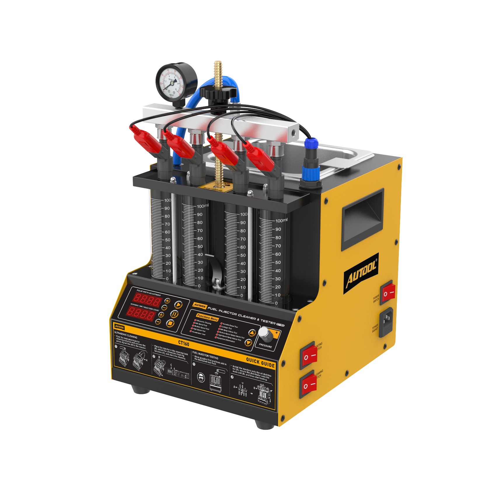 Limpiador y Probador Ultrasónico de Inyectores CT160 Ultrasónico Compatible con GLP para Reparación Automotriz