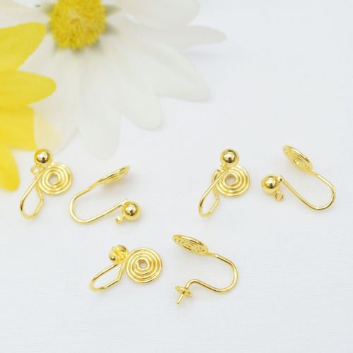 Color-preserving 18k gold-wrapped mosquito repellent ear clip converter earrings to ear clip materials diy non-pierced earrings accessories wholesale