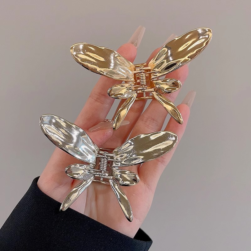 Viento frío mariposa metálica agarrando clip de pescado para mujer pequeña detrás del cerebro 2025 nuevo clip de cabello clip de cabello accesorios para el cabello