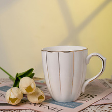 马克杯唐山骨质瓷礼品杯子陶瓷创意金边办公下午茶水杯咖啡杯
