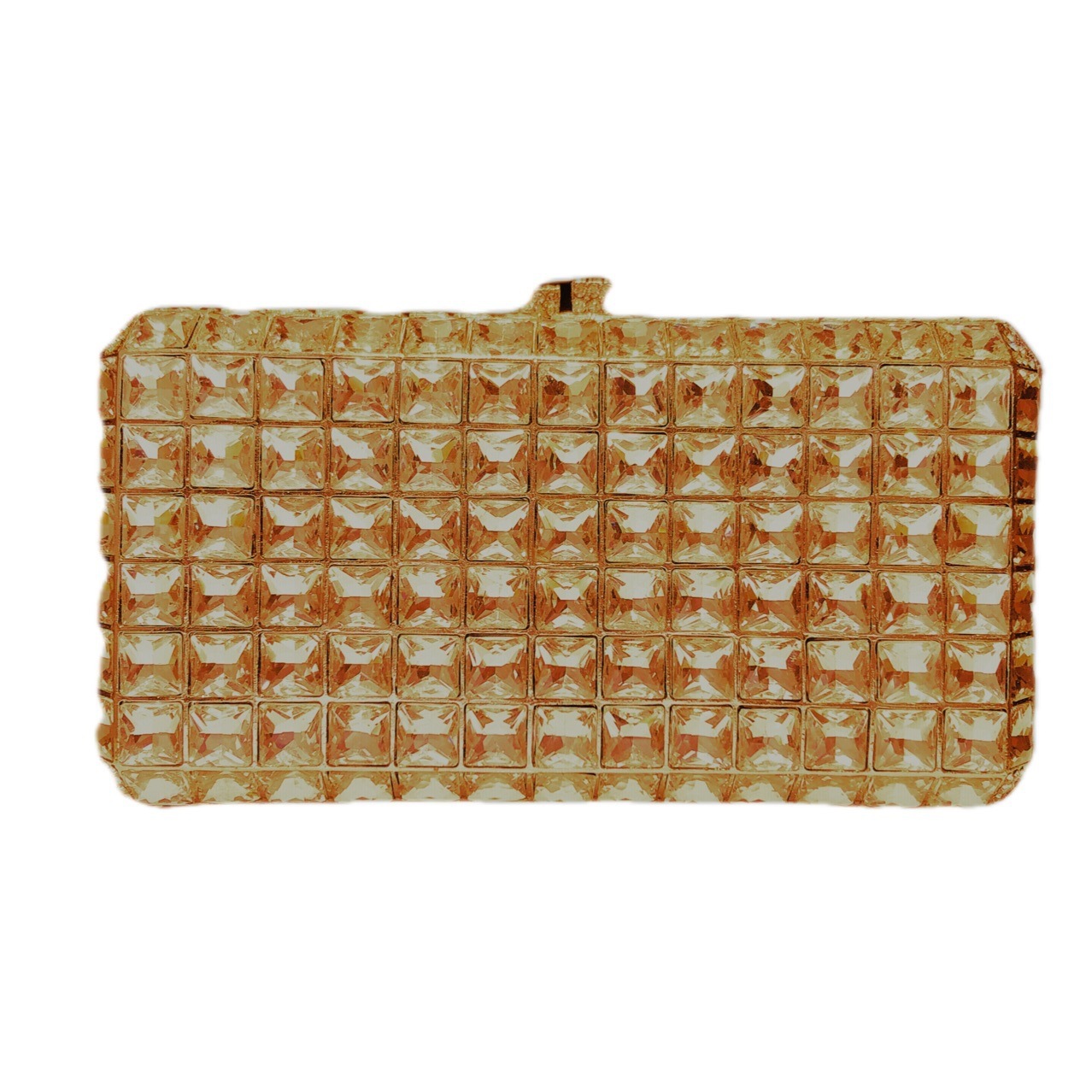Fuente transfronteriza de cristal sólido con diamantes bolsas de banquete de maquillaje cuadrada horizontal bolsas de banquete de mano embrague duro