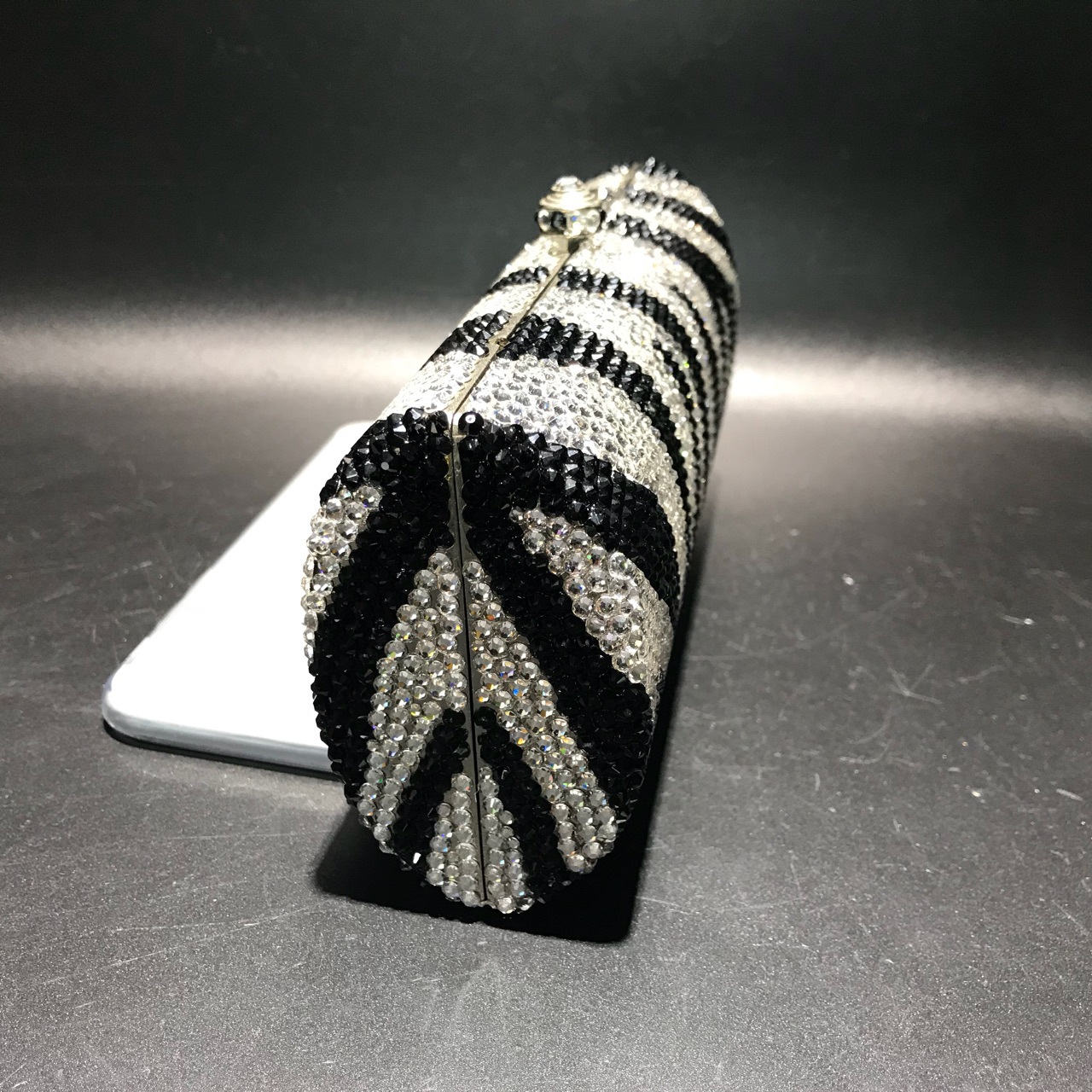 Túi clutch nữ đính kim cương vân ngựa vằn dự tiệc kiểu Âu Mỹ — Cá tính đặt làm chi tiết 2