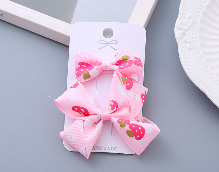 Girl's Sweet Cherry Strawberry Bow Knot Cloth Hair Clip display picture 6