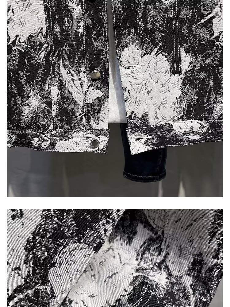 Men's clothing Autumn denim jacket with print personality casual jacket Hong Kong style handsome all match top autumn new jacket_voghion.com