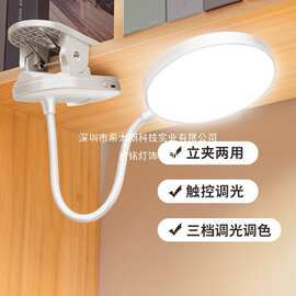 小台灯护眼学习专用宿舍大学生充电台灯书桌夹子式阅读卧室床头灯