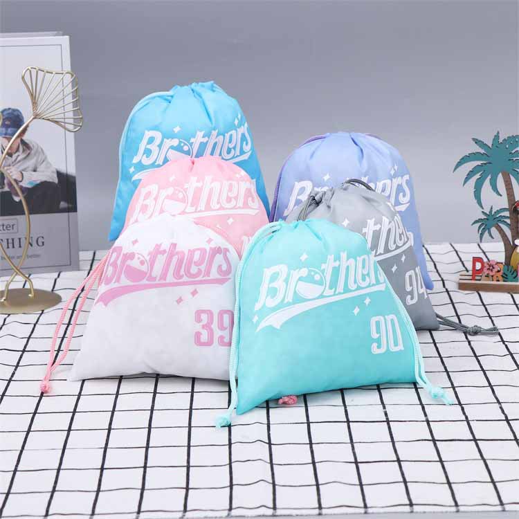 户外旅行衣物收纳袋 马拉松抽绳双肩背包 培训宣传广告束口袋