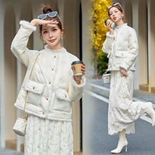 国风羽绒服女2025新款冬装新中式刺绣拼接水貂毛白鸭绒外套