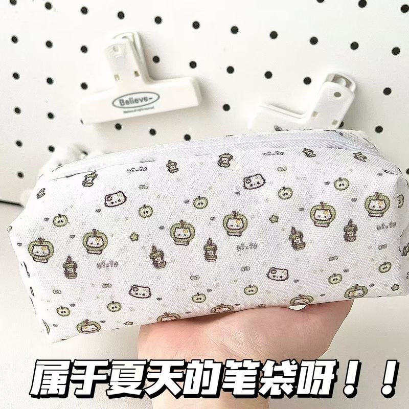 ハローキティグリーンアップルペンケースインスタイル高価値学生文具収納ボックス大容量ペンボックス化粧品バッグ|undefined