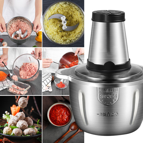 Kitchen household electric meat grinder 110V multi-functional meat grinder 3L stainless steel large capacity meat stuffing machine cross-border
