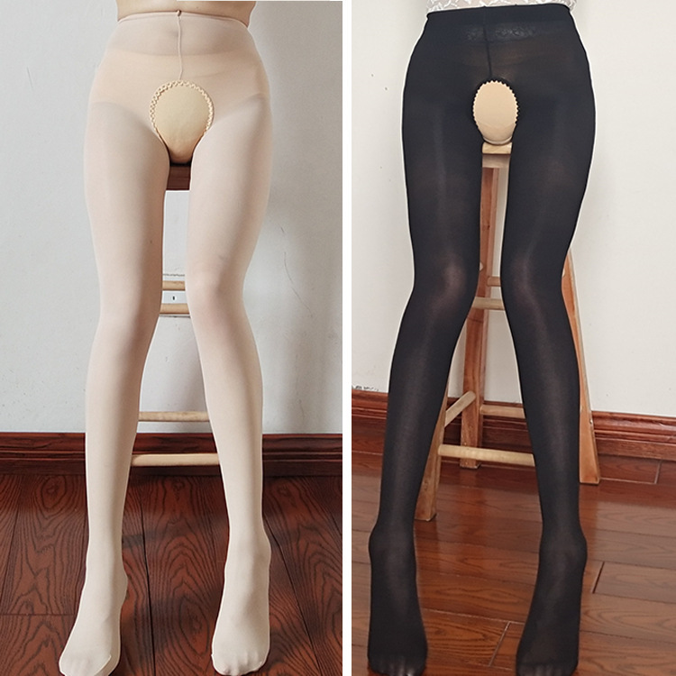 Open crotch black stockings medium thick velvet pantyhose spring and autumn slim size sexy no-take-off socks autumn and winter Open crotch black stockings medium thick velvet pantyhose spring and autumn slim size sexy no-take-off socks autumn and winter