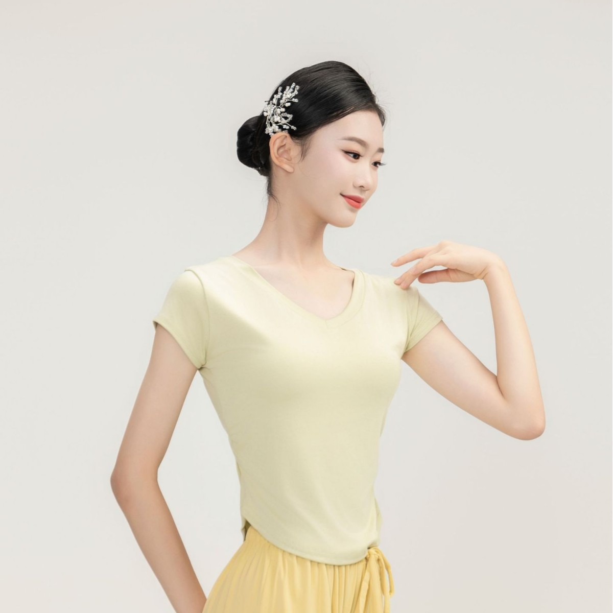 Adult Modern Dance Clothing Short-sleeved Top Practice Professional Grade Examination Chinese Classical Dancing Female Slim Yoga