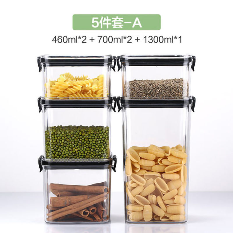 Tanque de sellado de cocina granos almacenamiento de granos tanque de plástico transparente caja de té snack tanque de almacenamiento de productos secos