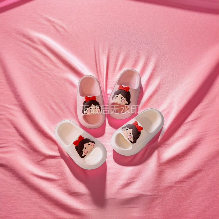 Детские шлепанцы для девочек летом милая маленькая девочка купается принцесса в помещении