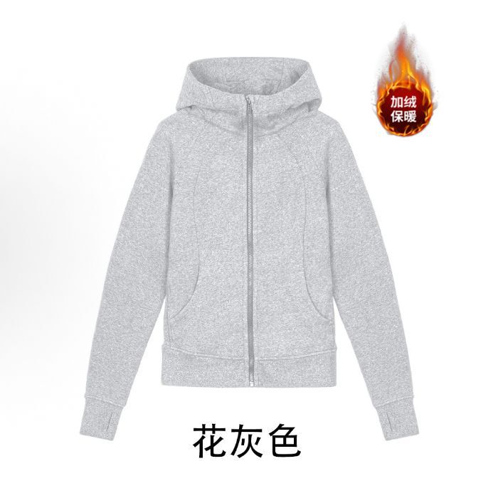 跨境纯棉复合韩系百搭运动外套纯欲修身连帽开衫拉链卫衣外套定制|undefined