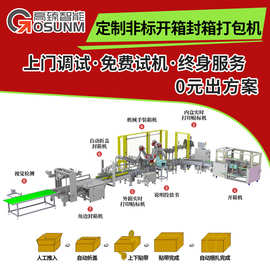 定制非标开箱机 全自动折盖封箱机 封箱包装一体机源头工厂直供