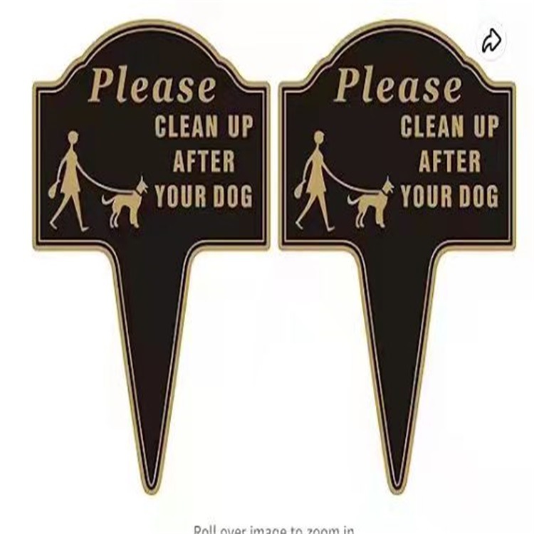 请清理狗的粪便 禁止狗狗便便标志 草坪庭院装饰桩厂家销售亚马逊