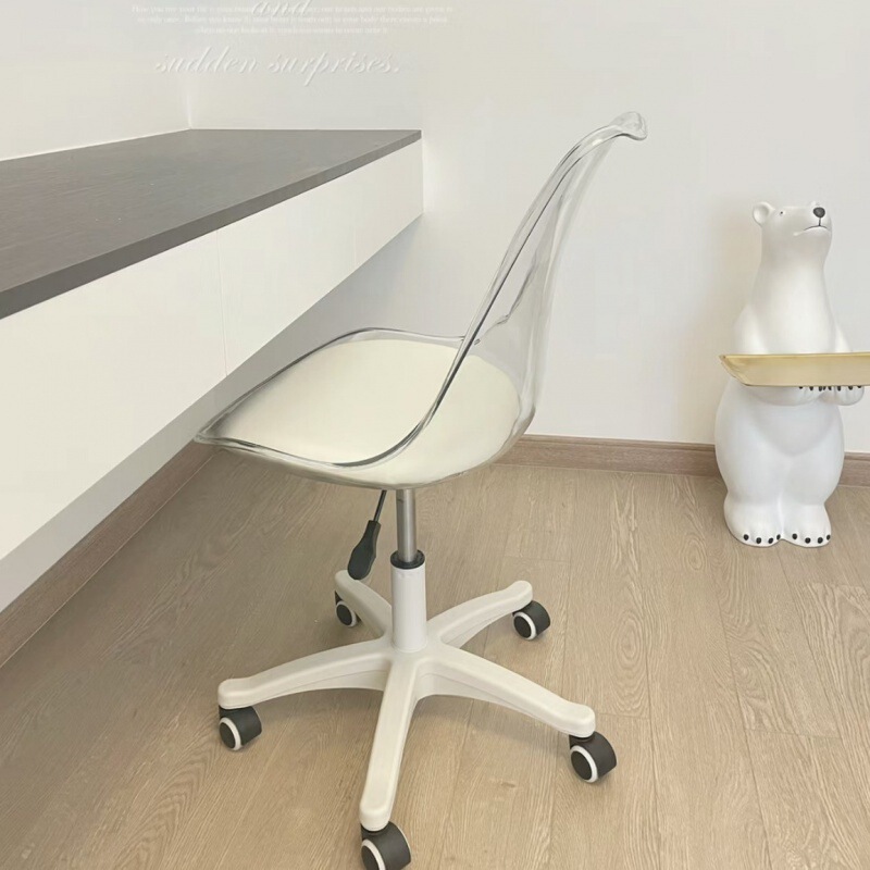 Acrylic Transparent Chair Rotary Negotiation Office Fashion Leisure Backrest Computer Chair Nordic Simple Lazy Chair