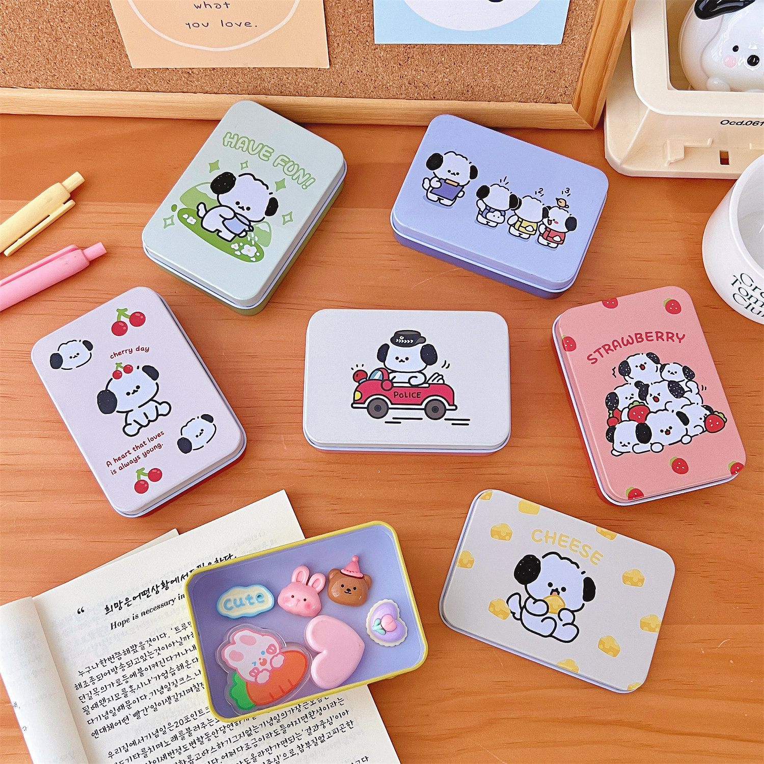 Tengyi Jelly Dog Storage Box Iron Box Girl Hand Ledger Sticker Candy Box Desktop Storage Jewelry Box display picture 1