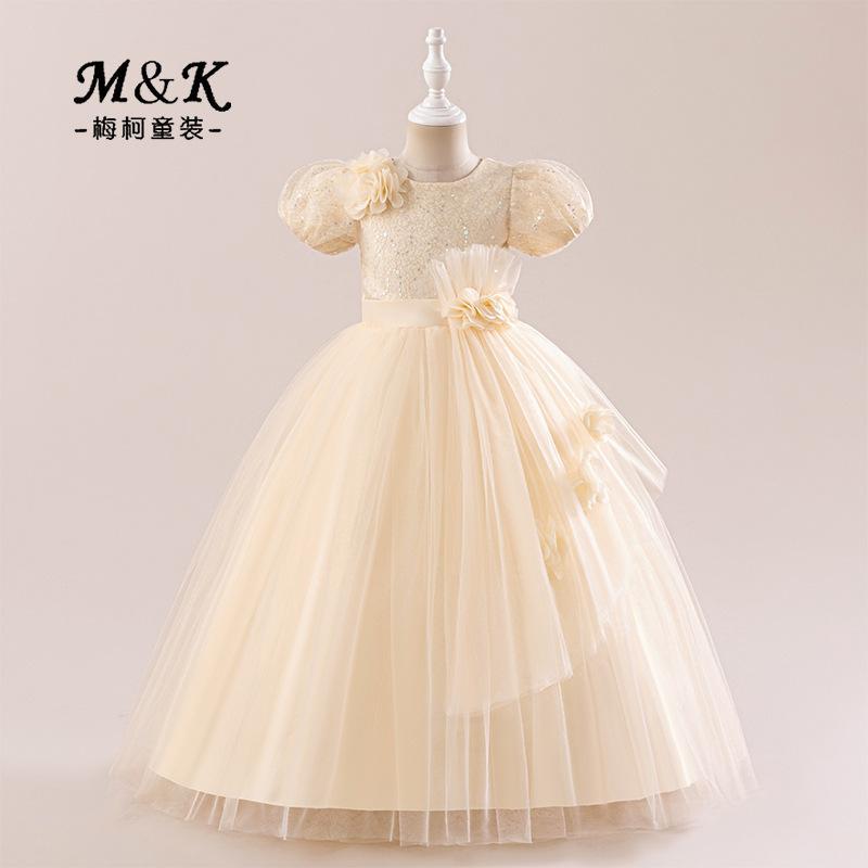 Ropa infantil nueva vestidos de chicas vestidos de piano vestidos de malla vestidos de niños vestidos de princesa vestidos de calcomanías de sequillas vestidos