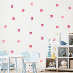 新款FX-F265粉色水彩圓點臥室衣櫃冰箱玄關DIY家居牆面裝飾牆貼紙