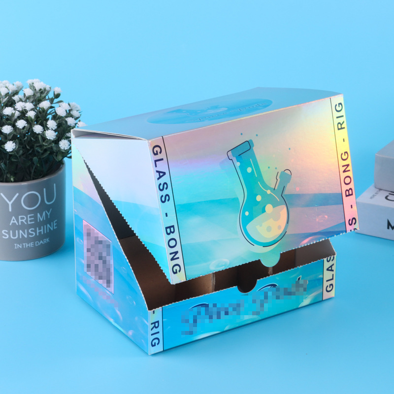 Caja de cartón láser para embalaje de Symphony, set de crema para ojos de cosméticos, productos digitales, artículos de primera necesidad, caja ciega, caja de cartón plateada