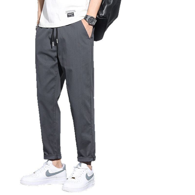 Pants Men's 2025 New Summer Thin Straight Trousers Teenagers All-match Loose Cropped Casual Pants Men's Pants