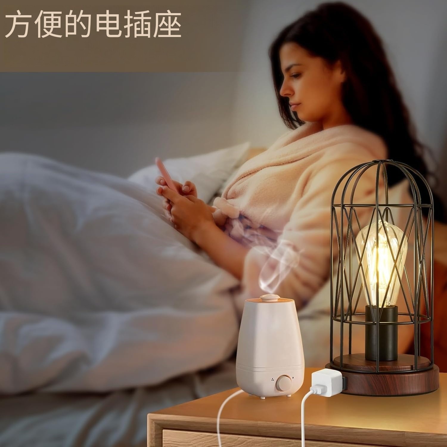 Luz de escritorio vintage de hierro forjado Amazon espejo de hotel dormitorio cabezal de cama interruptor táctil 110V estilo industrial LED luz