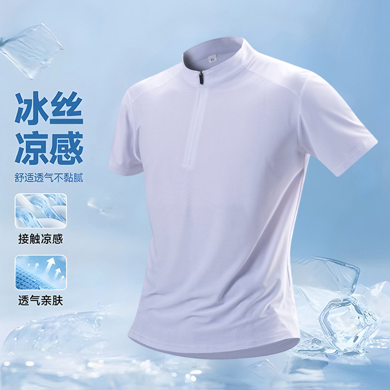 2026 New Ice Silk Quick-Dry T-Shirt for Men, Summer Stand-Up Collar Polo Short-Sleeve Breathable Cool Sports Top, Skin-Friendly 2026 New Ice Silk Quick-Dry T-Shirt for Men, Summer Stand-Up Collar Polo Short-Sleeve Breathable Cool Sports Top, Skin-Friendly