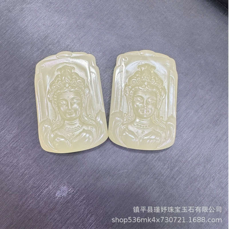 Organic protective amulet, double-sided pendant, carved accessory